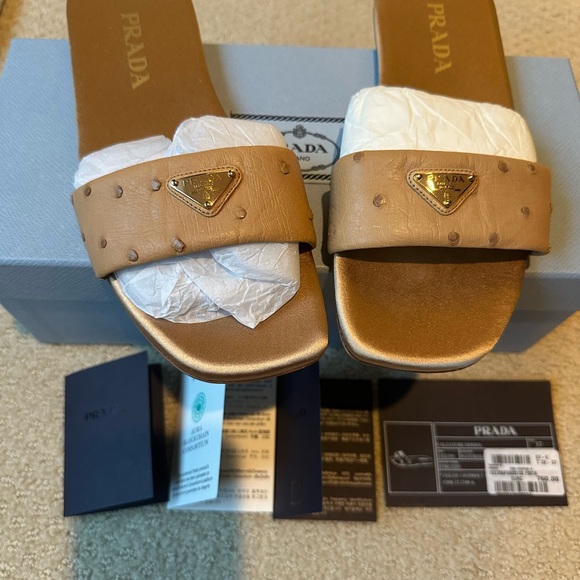 Prada Natural Leather Sandals - Picture 1 of 5